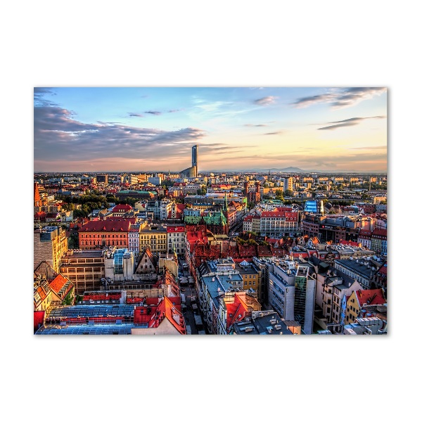 Glass art print Panorama of Wrocław