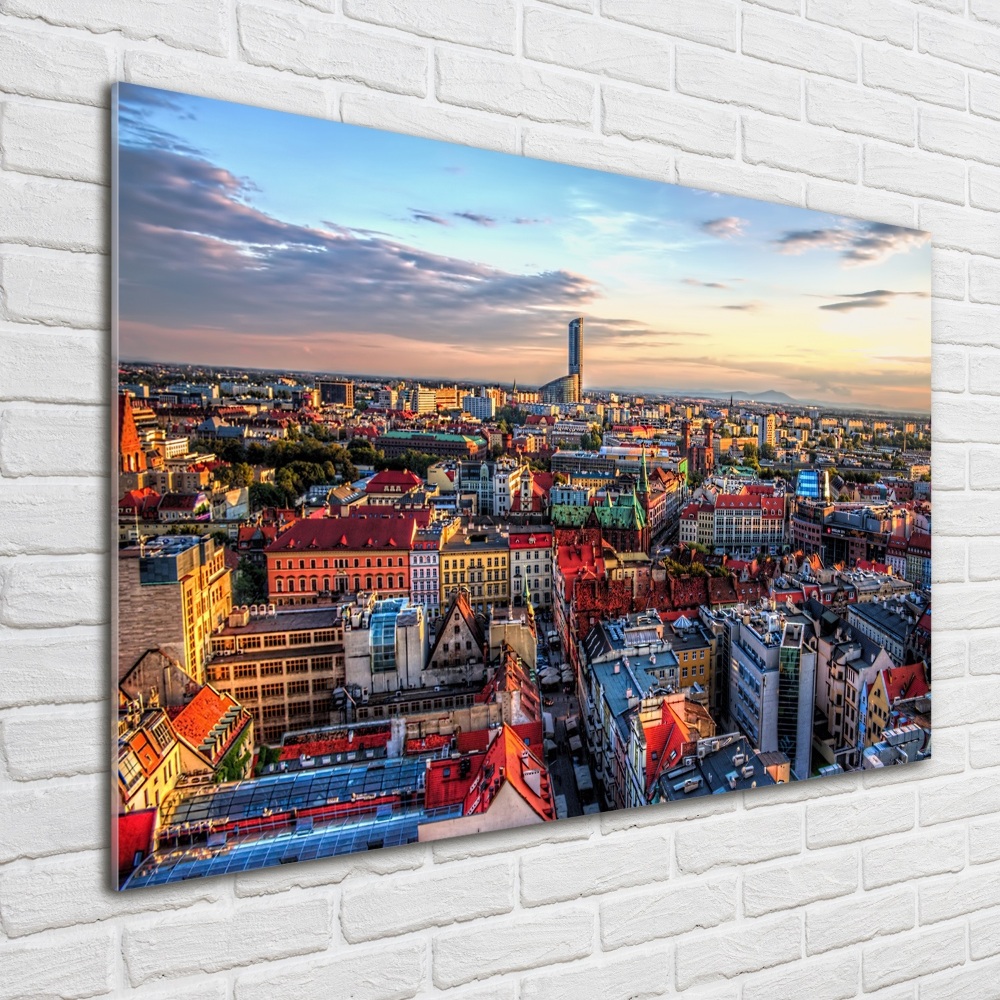 Glass art print Panorama of Wrocław