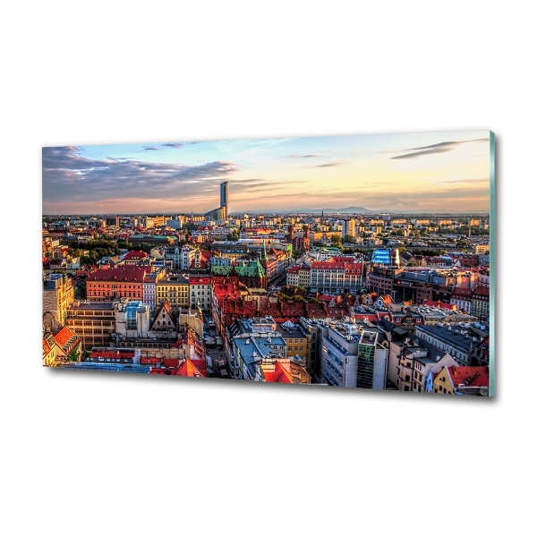 Glass art print Panorama of Wrocław