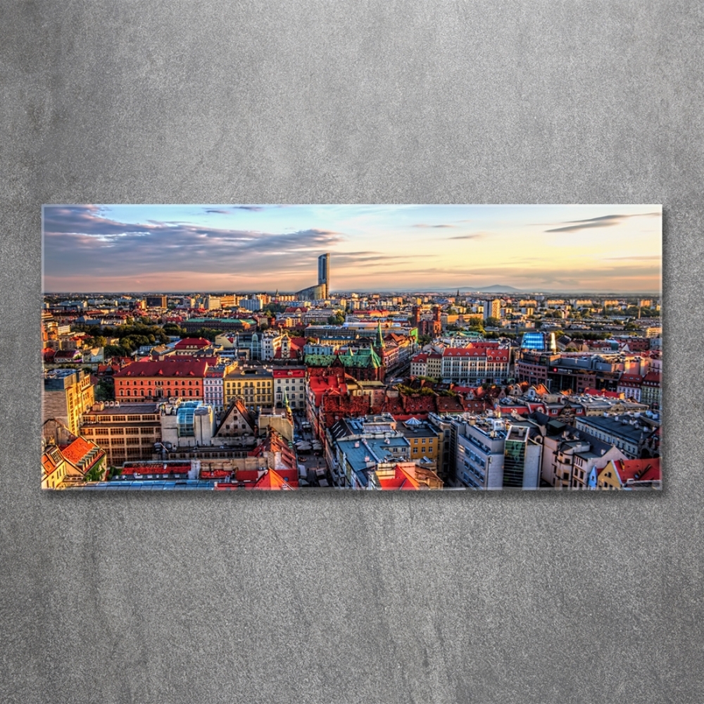 Glass art print Panorama of Wrocław