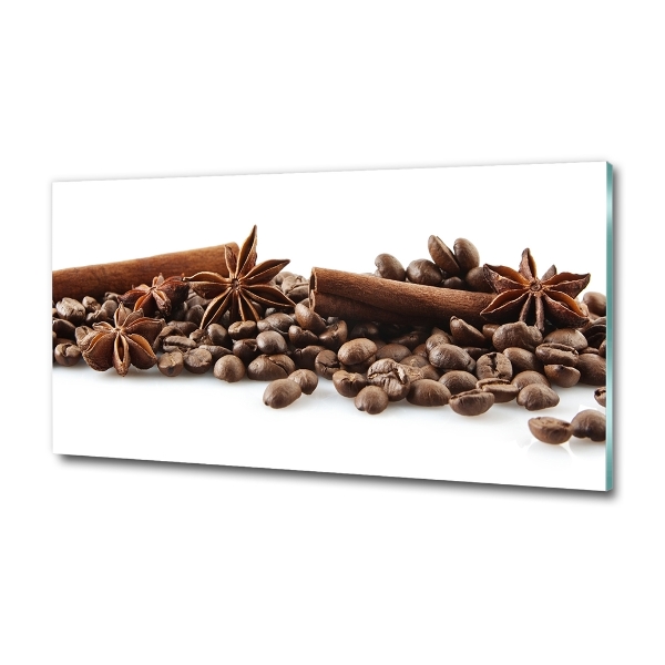 Printed glass wall art Cinnamon coffee beans