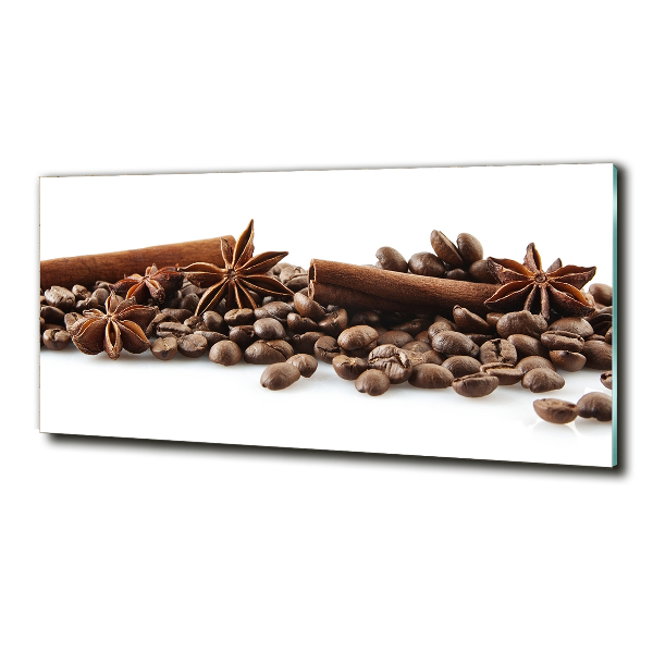 Printed glass wall art Cinnamon coffee beans