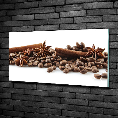 Printed glass wall art Cinnamon coffee beans