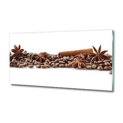 Printed glass wall art Cinnamon coffee beans