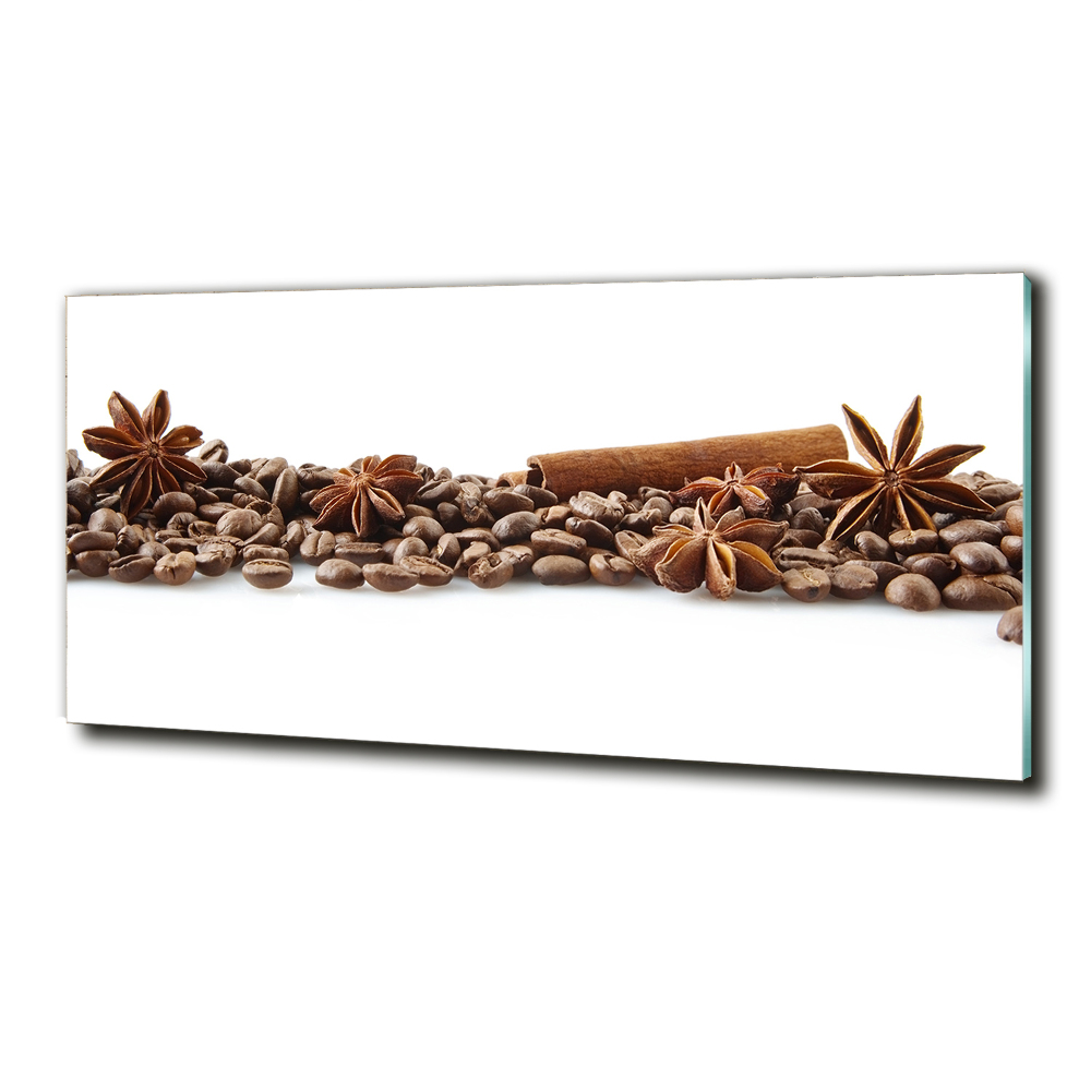 Printed glass wall art Cinnamon coffee beans