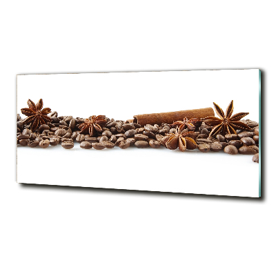 Printed glass wall art Cinnamon coffee beans