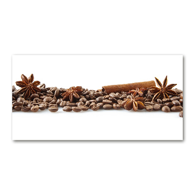 Printed glass wall art Cinnamon coffee beans