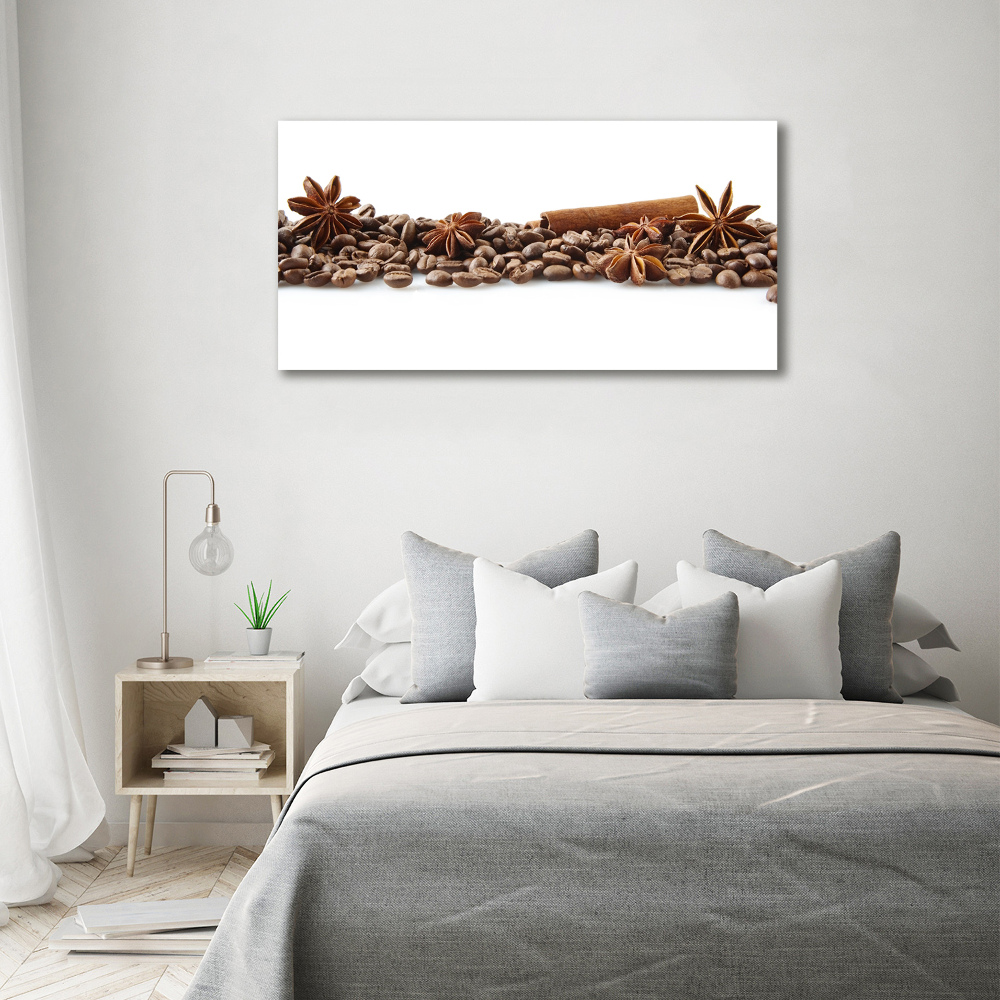 Printed glass wall art Cinnamon coffee beans