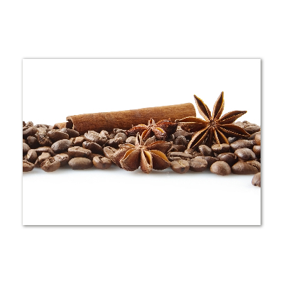 Printed glass wall art Cinnamon coffee beans