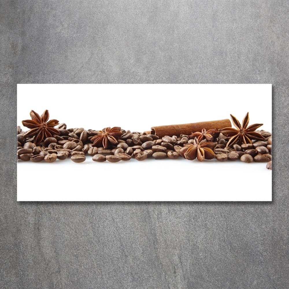 Printed glass wall art Cinnamon coffee beans