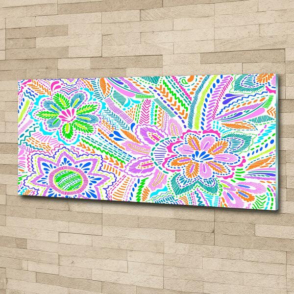 Glass wall art Floral pattern