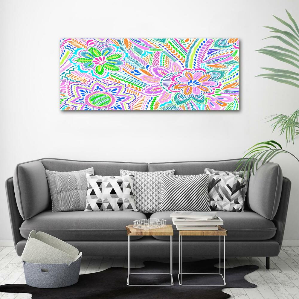 Glass wall art Floral pattern