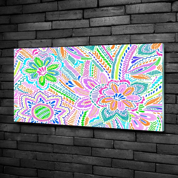 Glass wall art Floral pattern