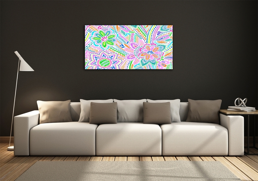 Glass wall art Floral pattern