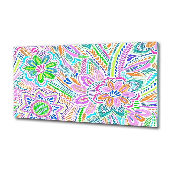 Glass wall art Floral pattern