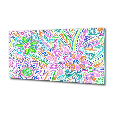 Glass wall art Floral pattern