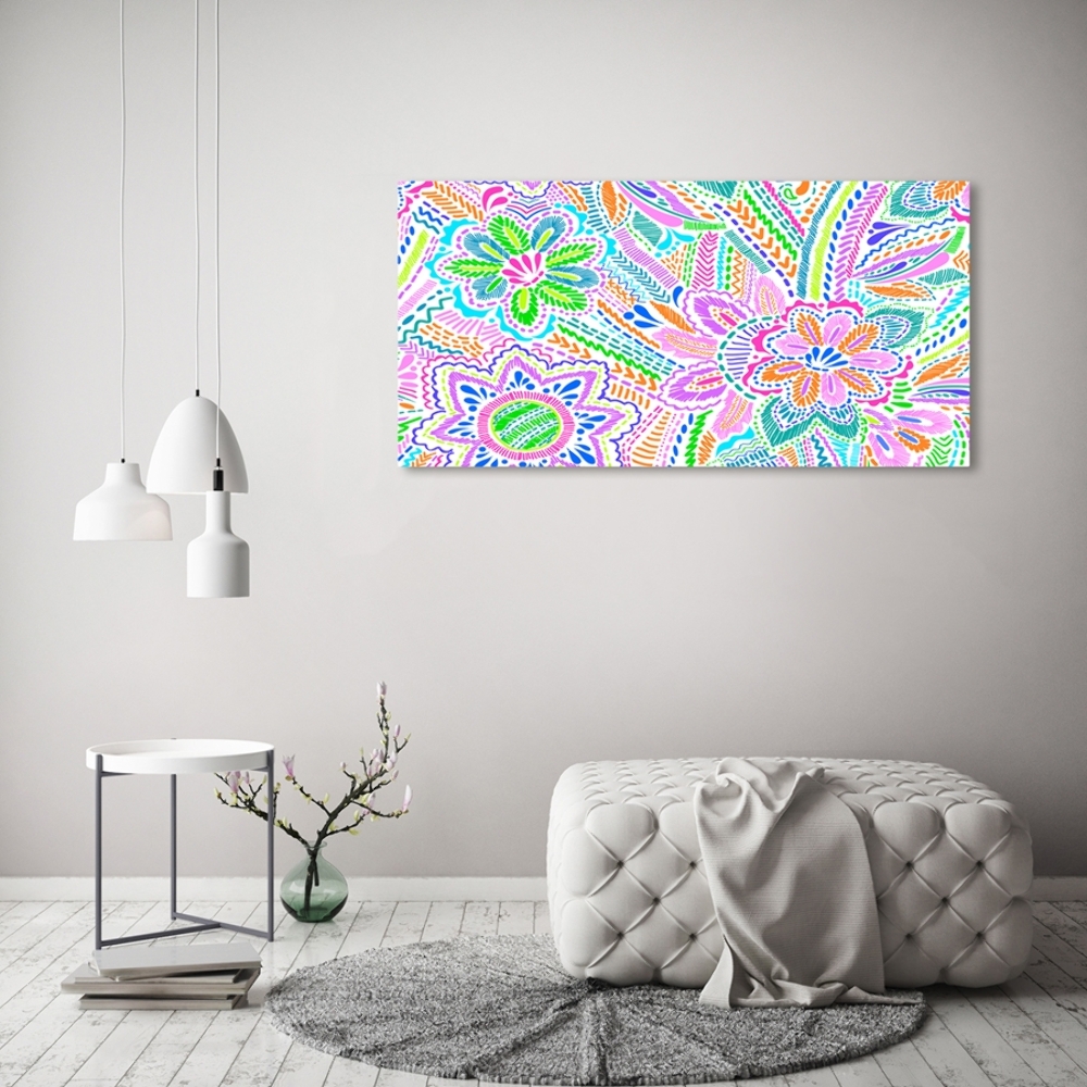 Glass wall art Floral pattern