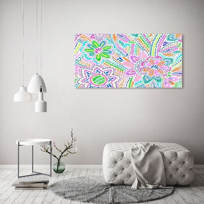 Glass wall art Floral pattern