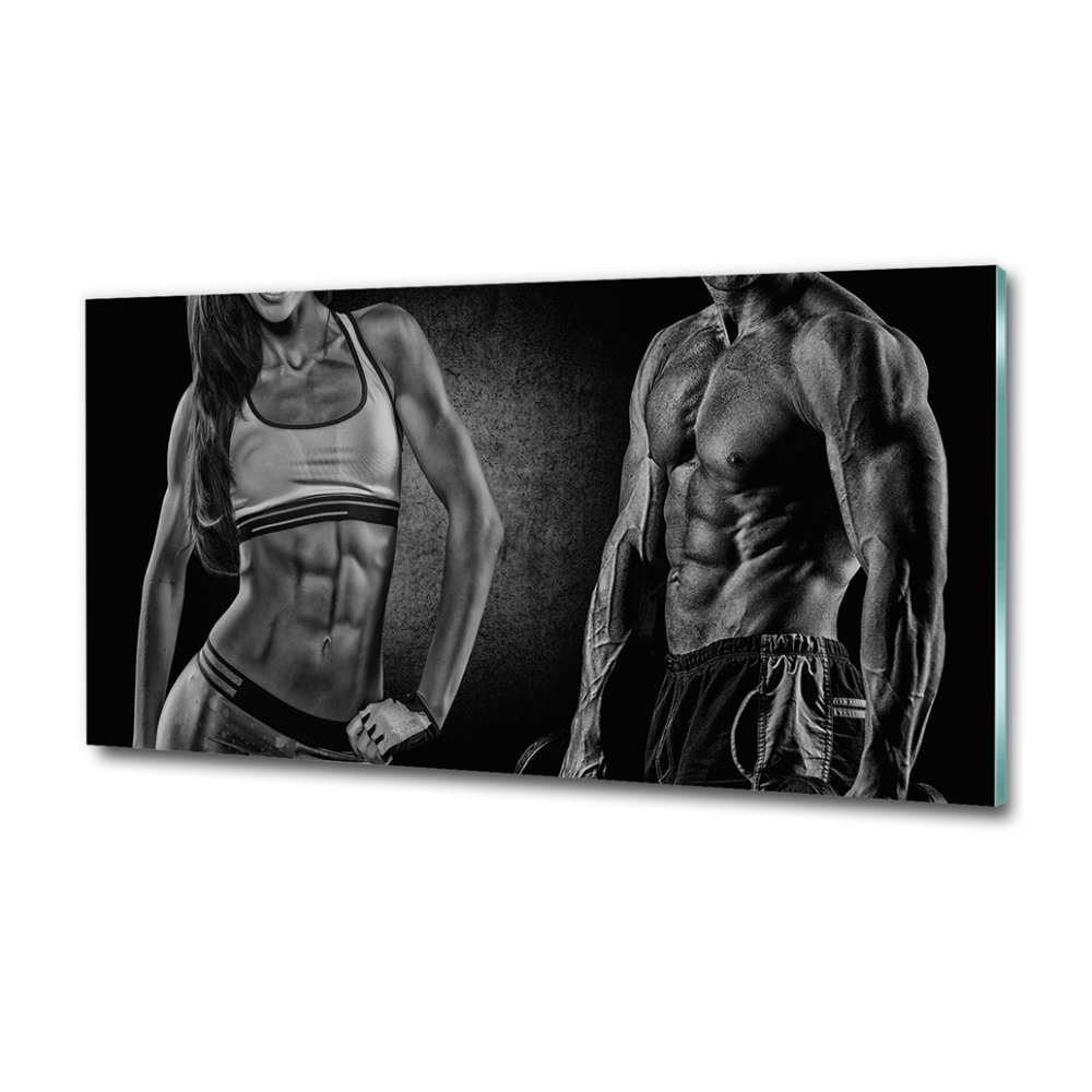 Wall art on glass Muscle structure