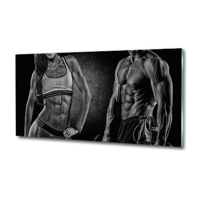 Wall art on glass Muscle structure