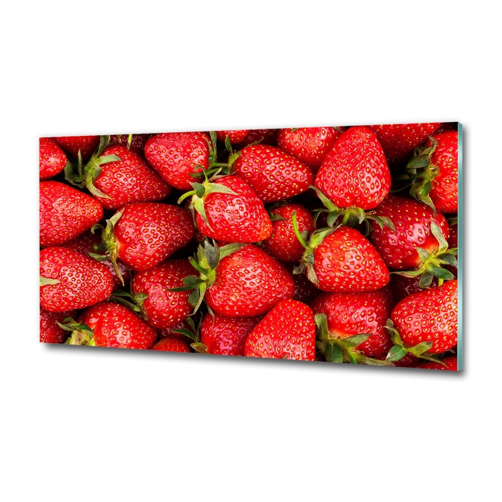 Printed glass wall art Strawberries