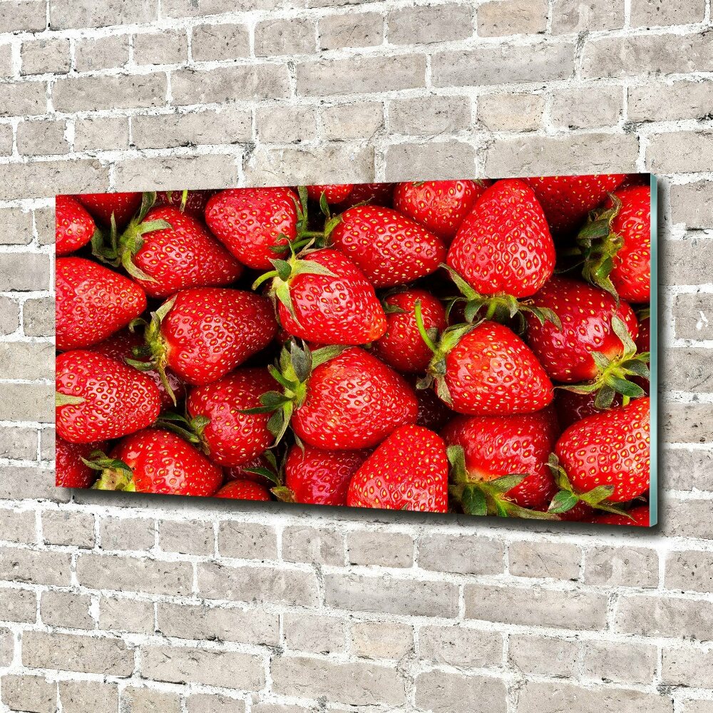 Printed glass wall art Strawberries