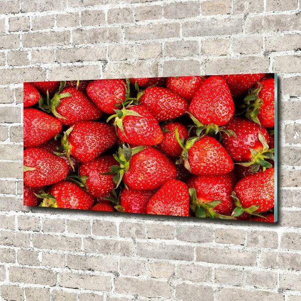 Printed glass wall art Strawberries