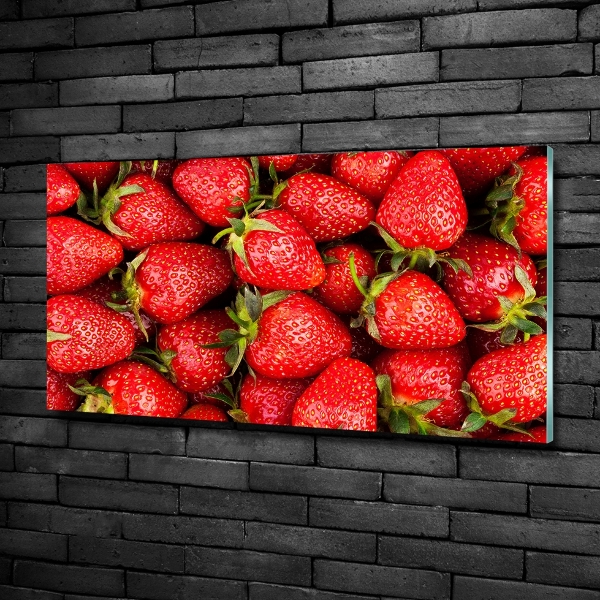 Printed glass wall art Strawberries