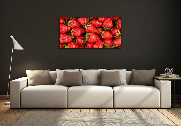 Printed glass wall art Strawberries