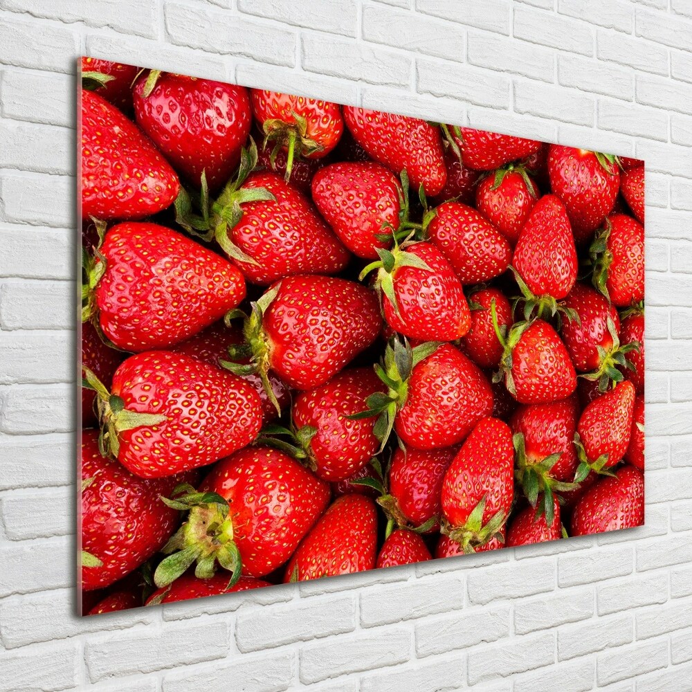 Printed glass wall art Strawberries