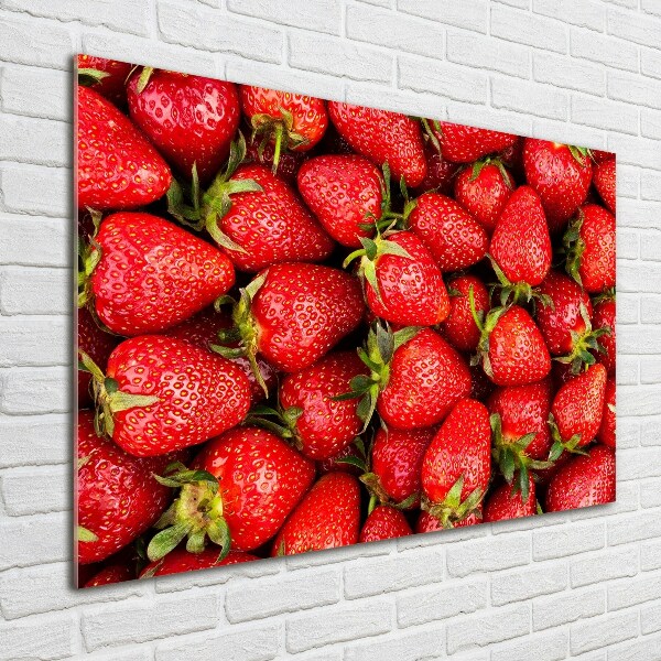 Printed glass wall art Strawberries