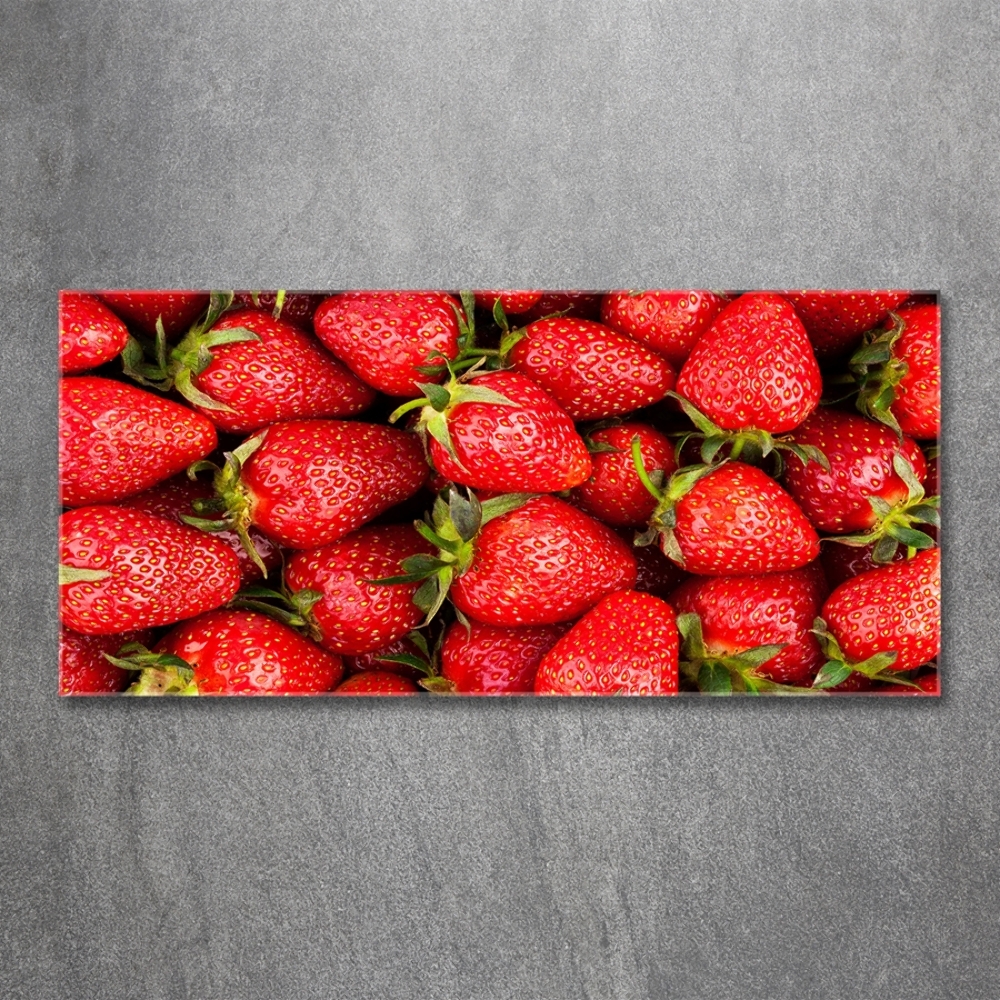 Printed glass wall art Strawberries