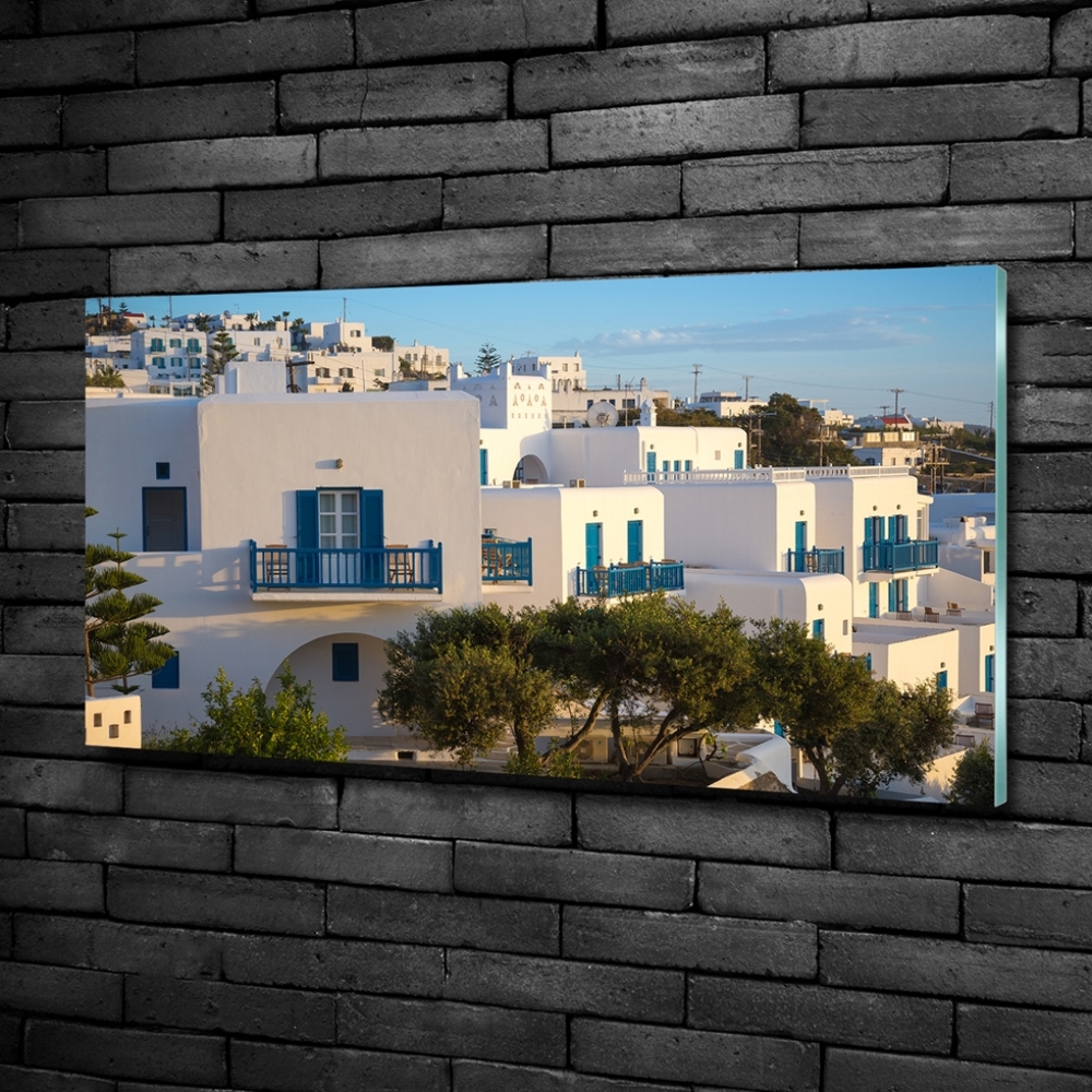 Glass art print Mykonos greece