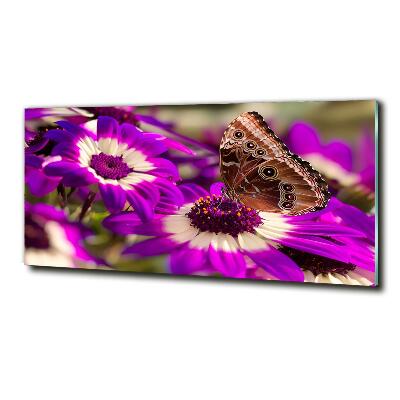 Wall art on glass Flower butterfly