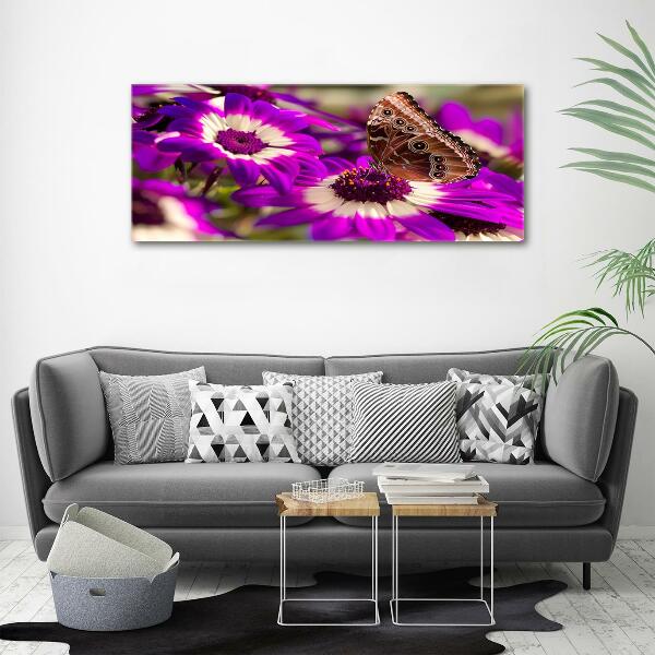 Wall art on glass Flower butterfly