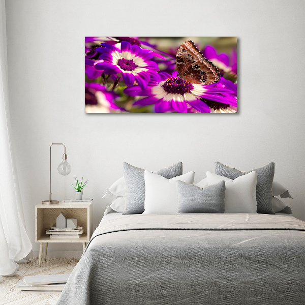 Wall art on glass Flower butterfly