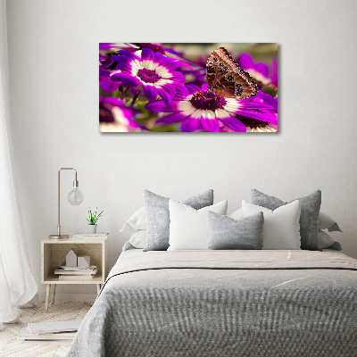 Wall art on glass Flower butterfly