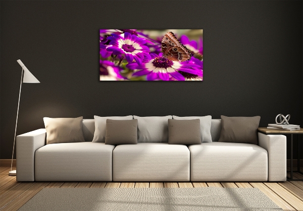 Wall art on glass Flower butterfly