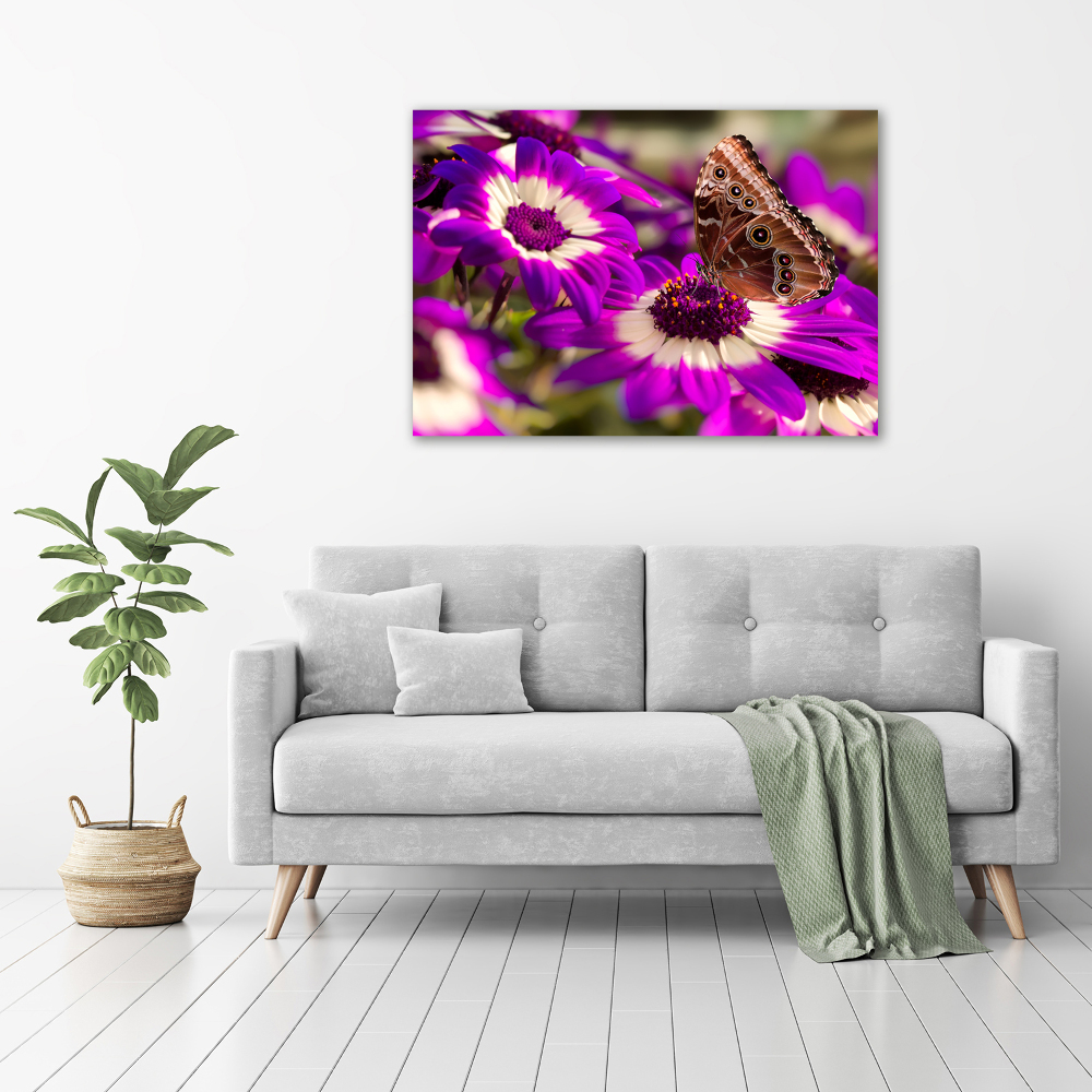 Wall art on glass Flower butterfly