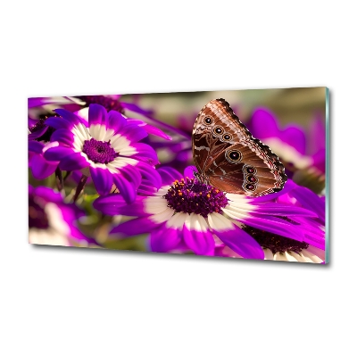 Wall art on glass Flower butterfly