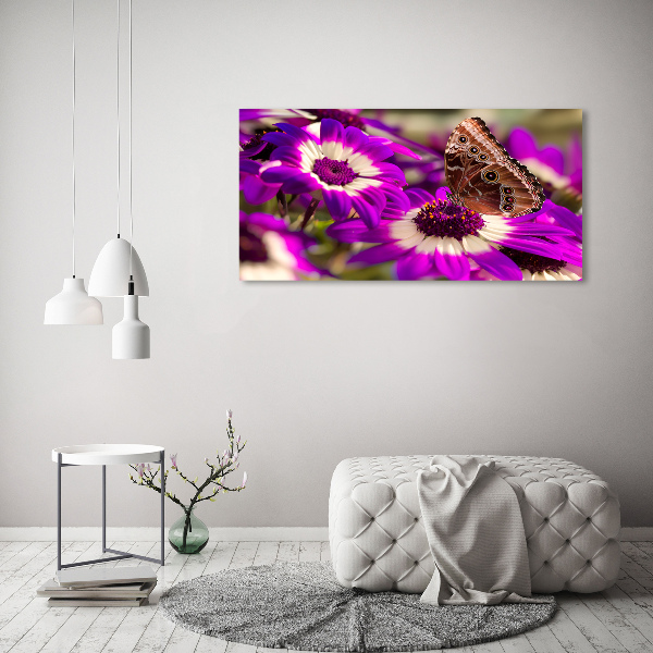 Wall art on glass Flower butterfly