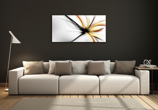 Glass wall art Flower abstraction