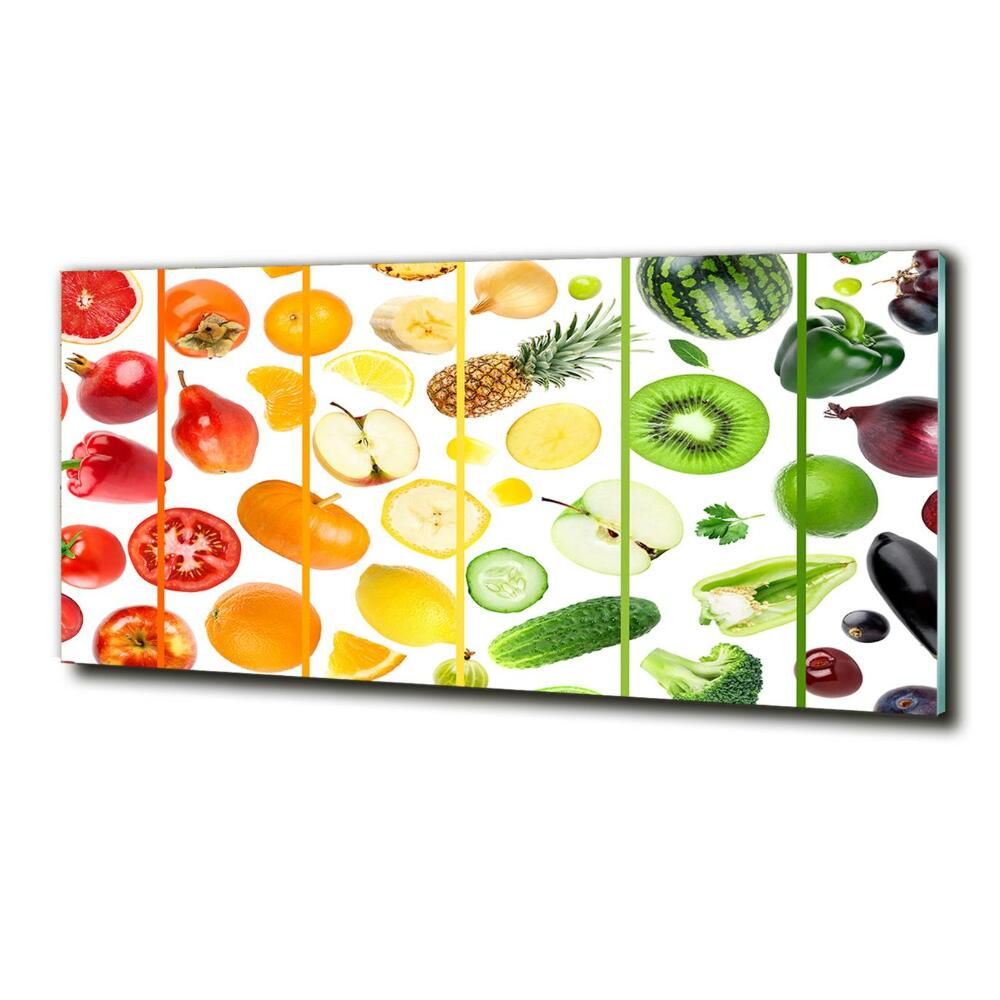 Printed glass wall art Fruits and vegetables