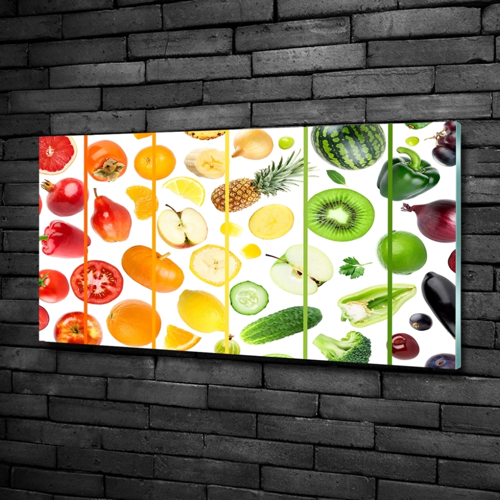 Printed glass wall art Fruits and vegetables