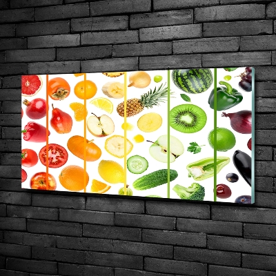 Printed glass wall art Fruits and vegetables