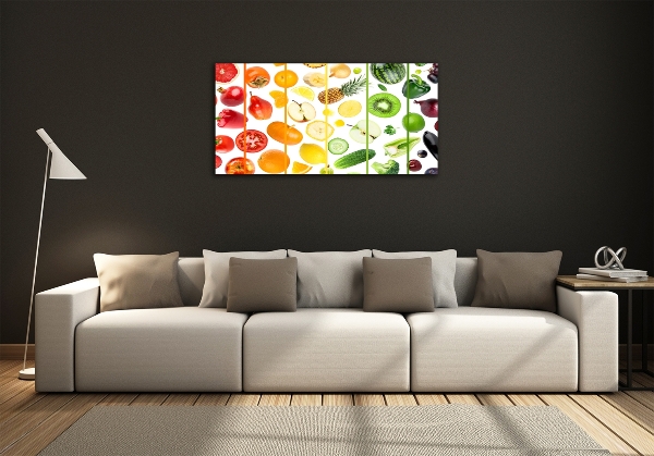 Printed glass wall art Fruits and vegetables