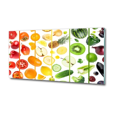 Printed glass wall art Fruits and vegetables