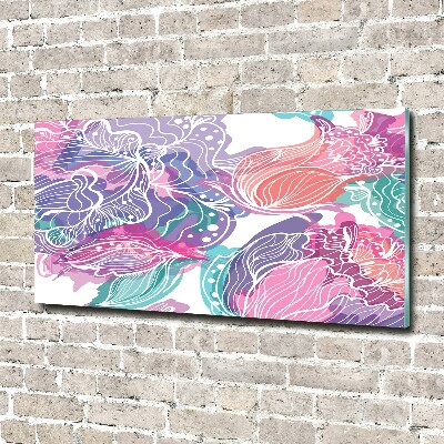 Glass art print Magic flowers