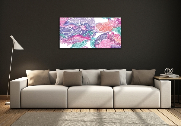 Glass art print Magic flowers