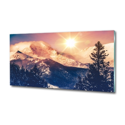 Wall art on glass Colorado mountains